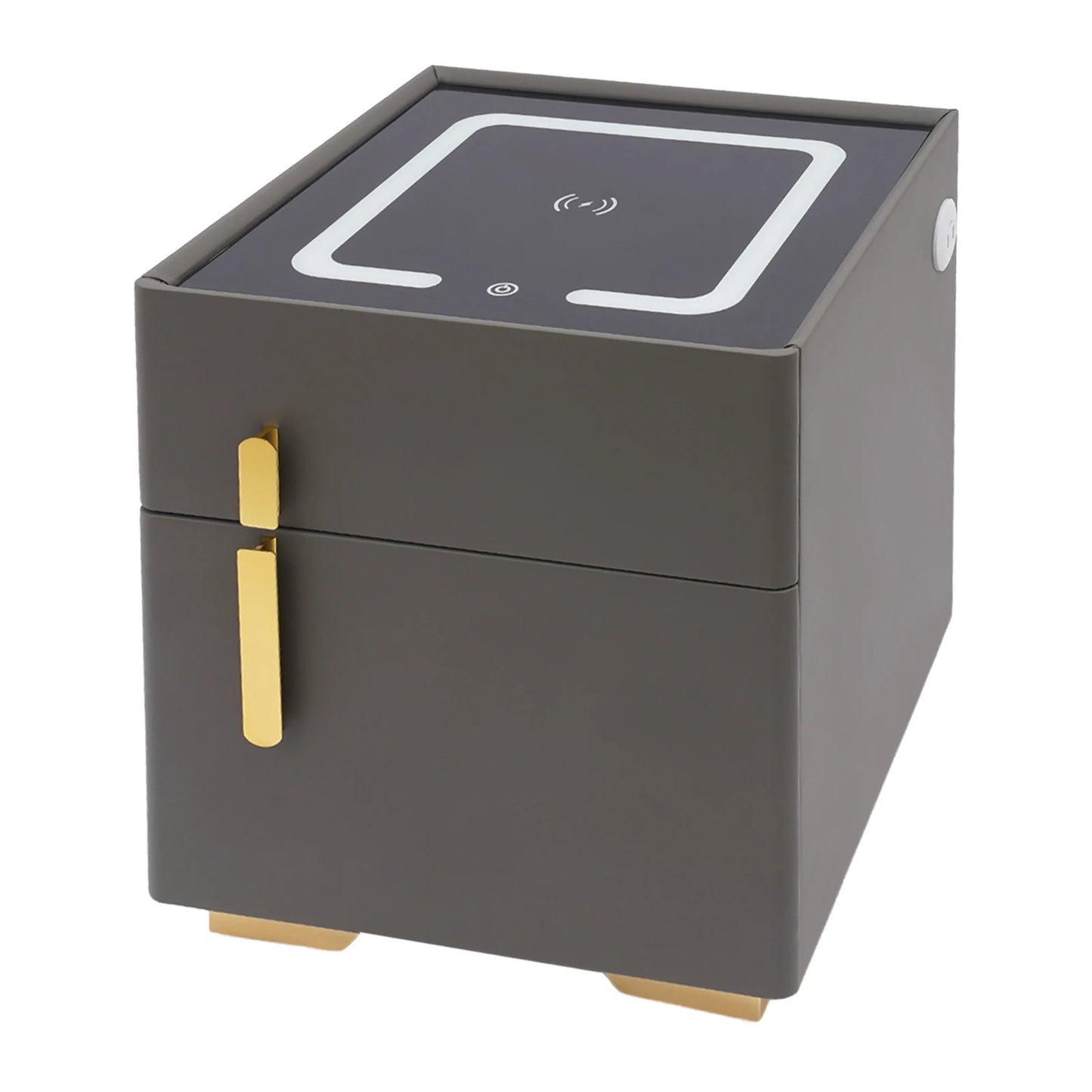 Smart Nightstand w/ Drawer, Safe & Wireless Charging