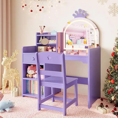 2 in 1 Princess Makeup Vanity Desk & Chair