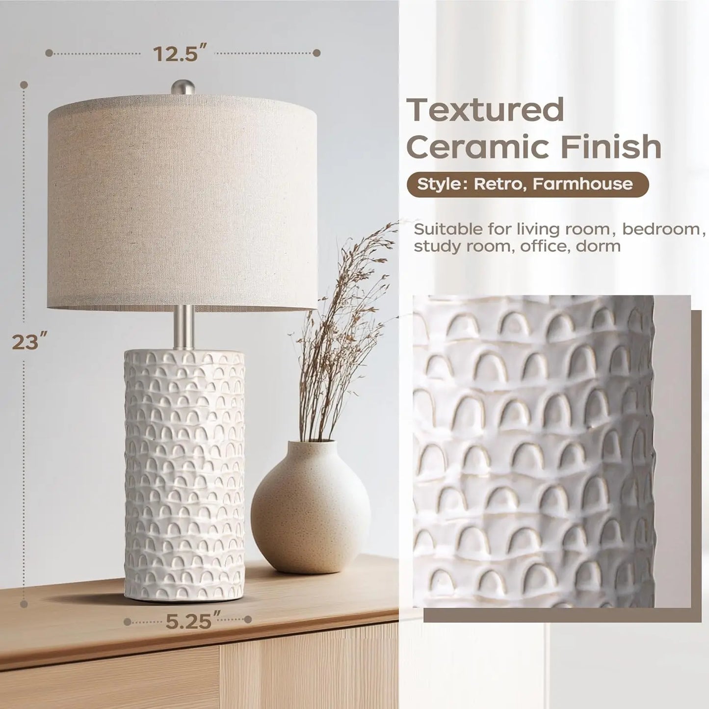 Modern Ceramic Table Lamp Set of 2