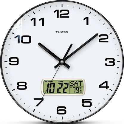 Wall Clock with Calendar & Fahrenheit Temperature Display