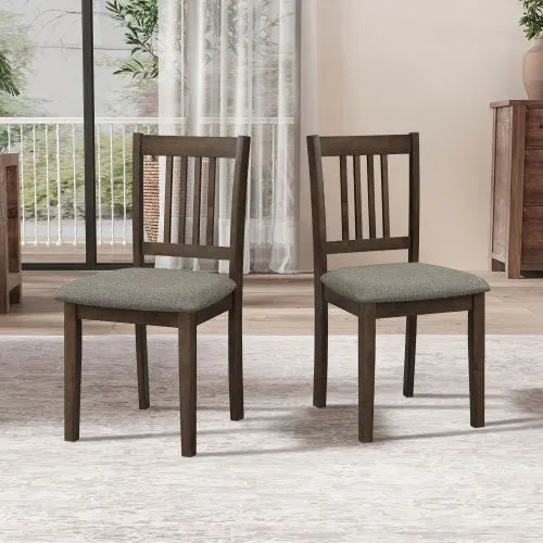 5-Piece Wood Dining Set with Cushioned Chairs