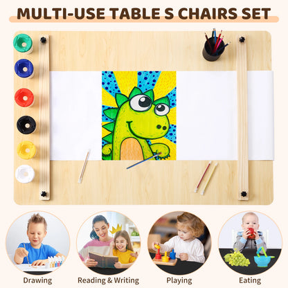 Toddler Craft & Play Wood Activity Table with Storage Bins