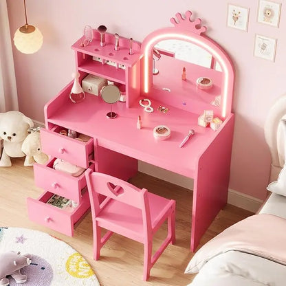 2 in 1 Princess Makeup Vanity Desk & Chair