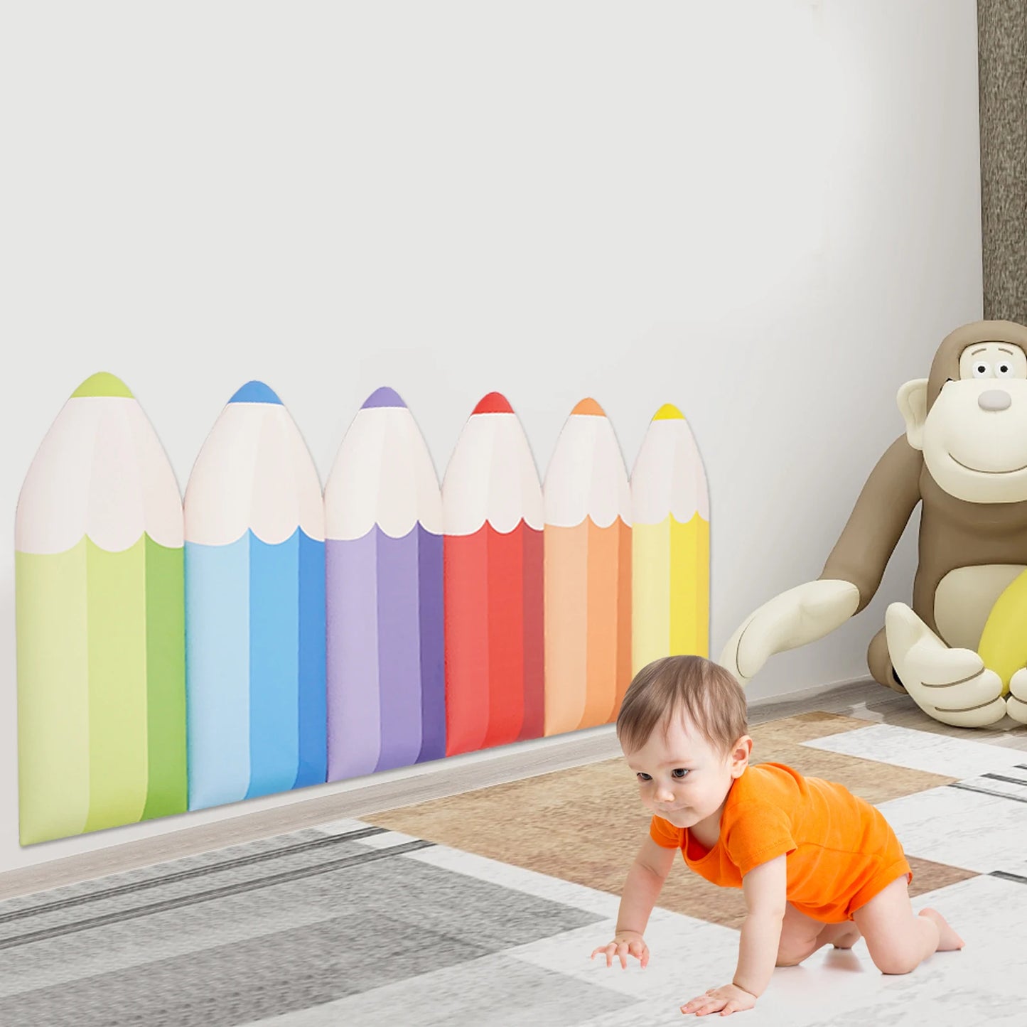 3D Pencil-Shaped Wall Padding for Kids (6 Pcs)