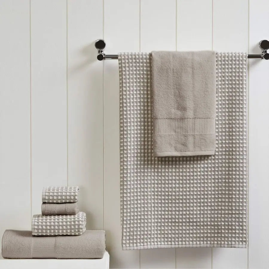 6 Piece 100% Combed Cotton Cobblestone Towel Set