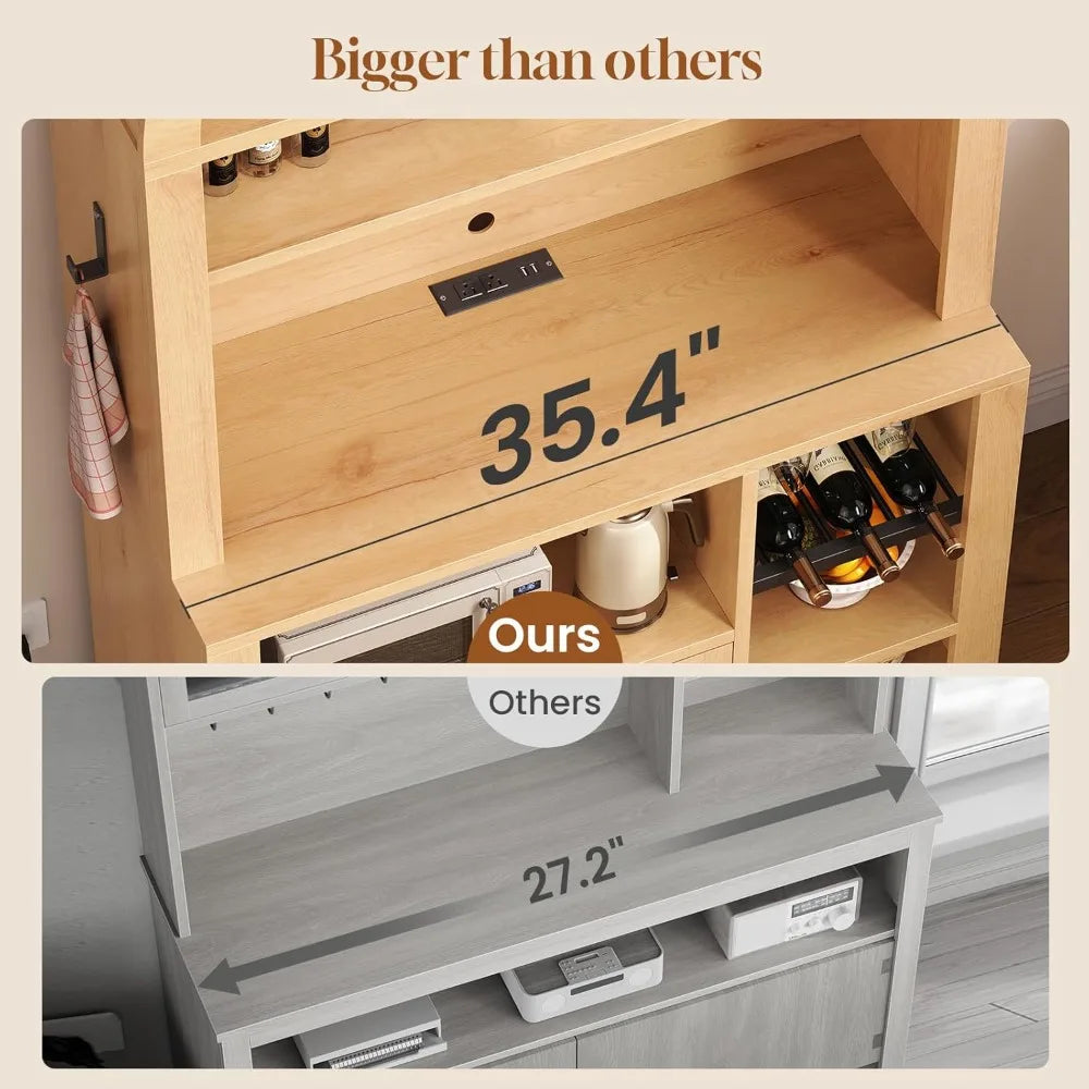 73" Tall Arched Bakers Rack with Power Outlet
