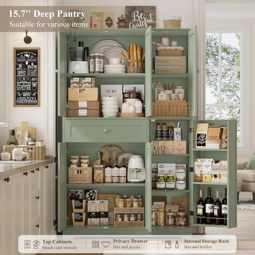 68" Tall Kitchen Pantry Storage Cabinet