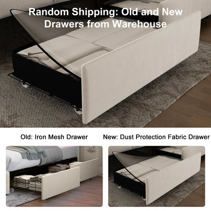 LED Bed Frame with Galaxy Projector, USB Ports & 4 Drawers