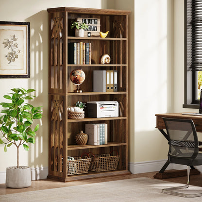 6-Tier Wood Display Shelves, Bookcase
