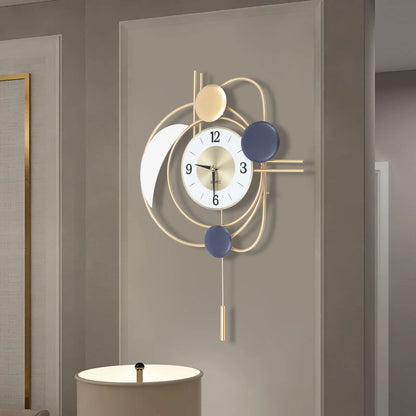 Luxury Silent Hanging Clock with Swing Pendulum