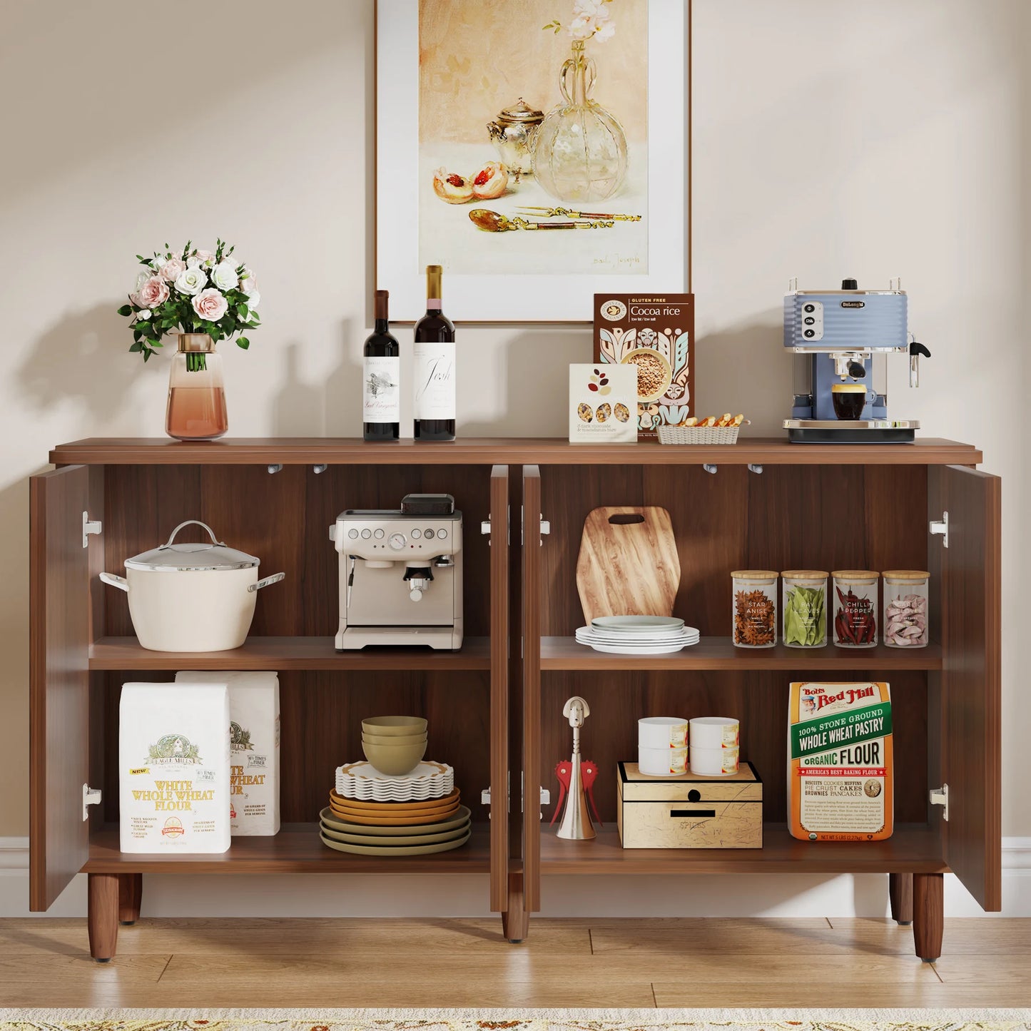 Modern Storage Cabinet Sideboard Buffet Table with Doors
