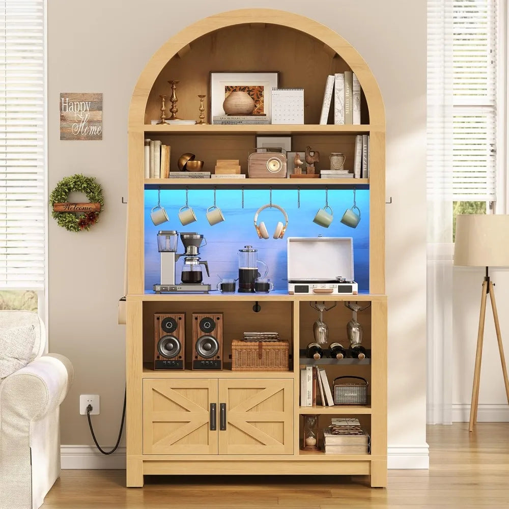 73" Tall Arched Bakers Rack with Power Outlet