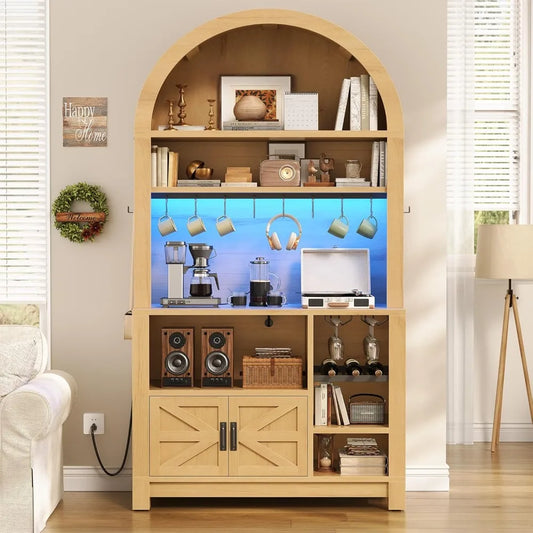 73" Tall Arched Bakers Rack with Power Outlet