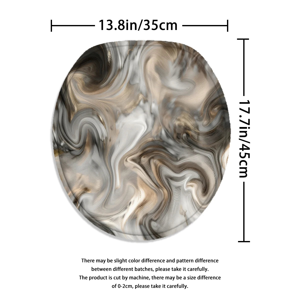 4 Pcs/Set Brown Marble Swirl Shower Curtain Bathroom Set