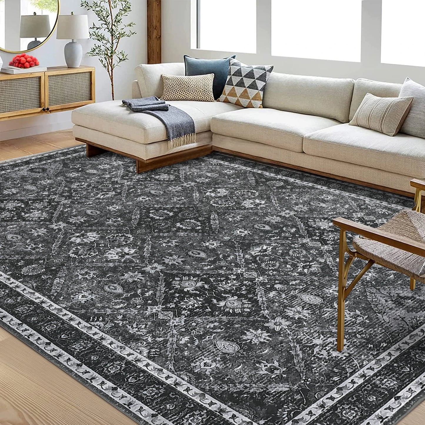 Vintage Rug is Machine Washable, Non-Slip & Stain Resistant