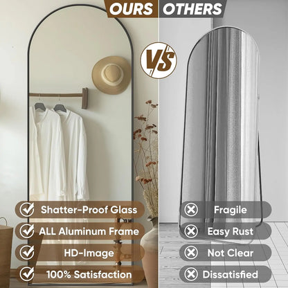58"x19" Rectangular Full Body Mirror with Stand