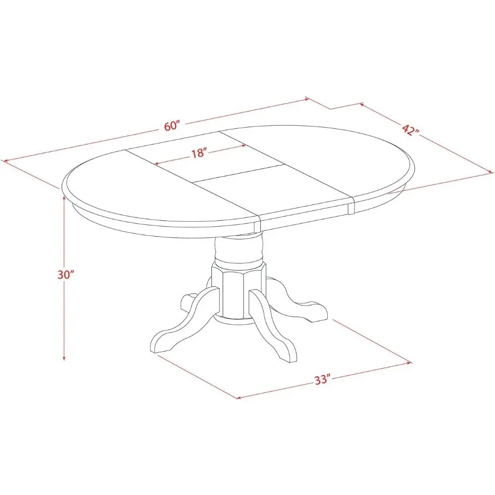 5-Pcs Dining Room Furniture Set with Upholstered Chairs