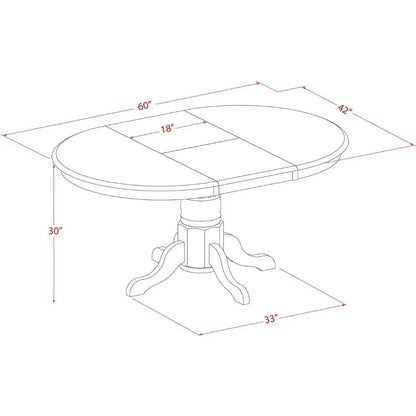 5-Pcs Dining Room Furniture Set with Upholstered Chairs