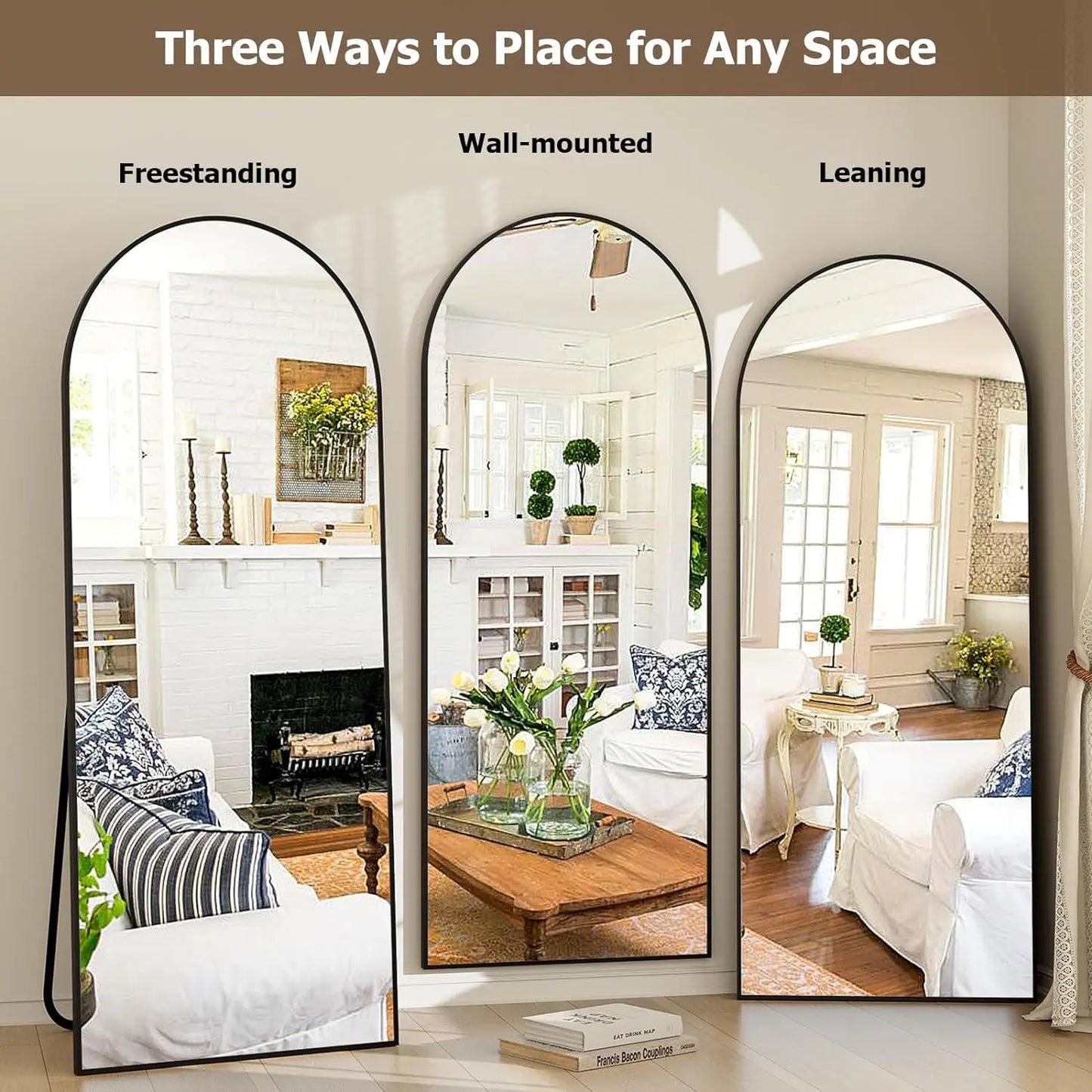 21 x 64 inch Arched Full Length High-Definition Mirror