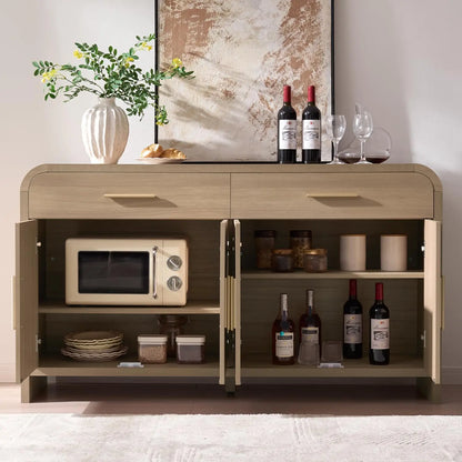59.7'' Modern Curved Console Cabinet with Drawers