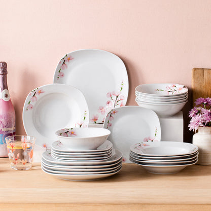 Porcelain Ceramic Tableware Dinner Plate Set for 6/12 Person