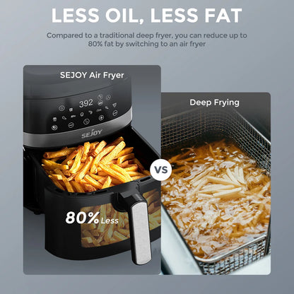 6 Qt 8-in-1 Air Fryer with Premium Ceramic Coating