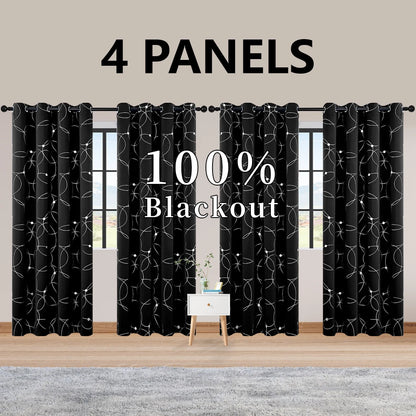4PCS Blackout Curtains are Thermal Insulated