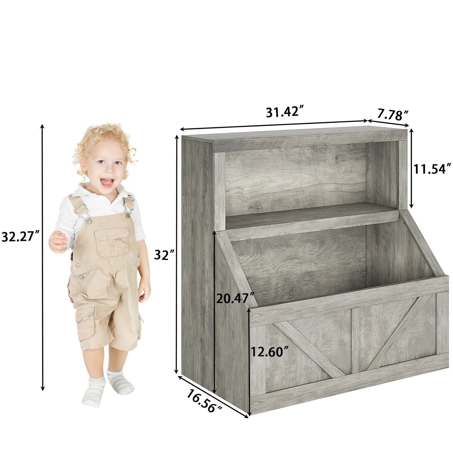 Kids Wooden Toy Storage Organizer with Cubby