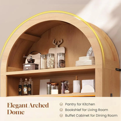 73" Tall Arched Bakers Rack with Power Outlet