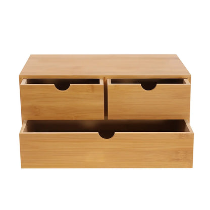 Bamboo Desktop Storage Organizer with 3-Drawers