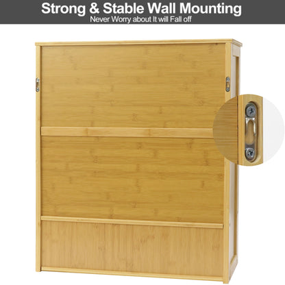 Wall Mounted Bamboo Medicine Cabinet