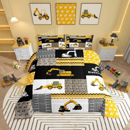 Construction Vehicles Comforter Set for Kids