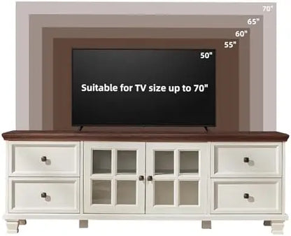 4-Piece Farmhouse TV Stand and Coffee Table Set