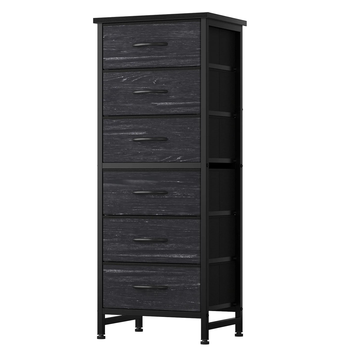 Narrow Storage Tower with Wood Top and Metal Frame