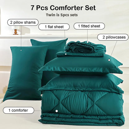 5pcs/7pcs Twin, Full, Queen, King, Bedding Sets with Comforter