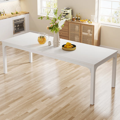 Long Rectangular Rustic Wood Dining Table for 6-8 People