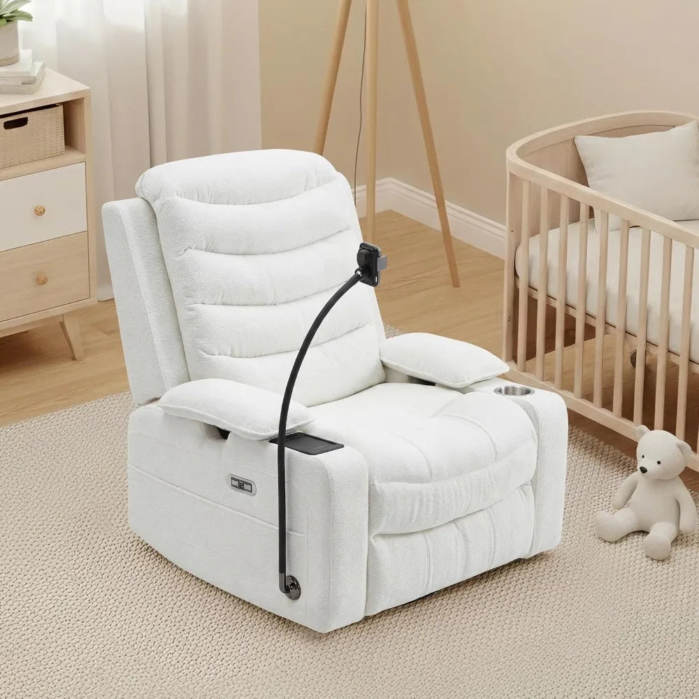 Chenille Swivel Rocking Glider Recliner Nursery Chair