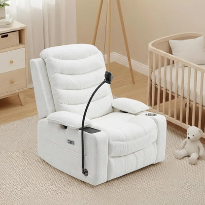 Chenille Swivel Rocking Glider Recliner Nursery Chair