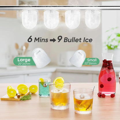Portable Countertop Ice Maker, 26lbs/24H, Self-Cleaning