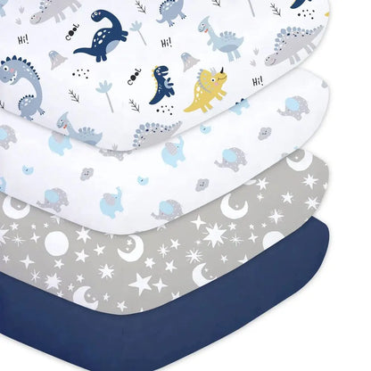4-Pack Extra Soft Microfiber Crib Sheets Set for Baby Boys