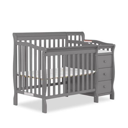 4-in-1 Mini Convertible Baby Crib & Changer with Storage
