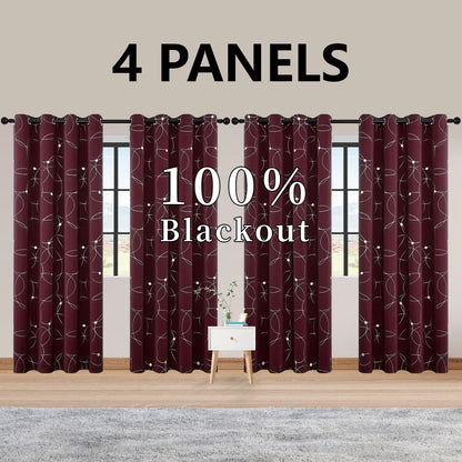 4PCS Blackout Curtains are Thermal Insulated