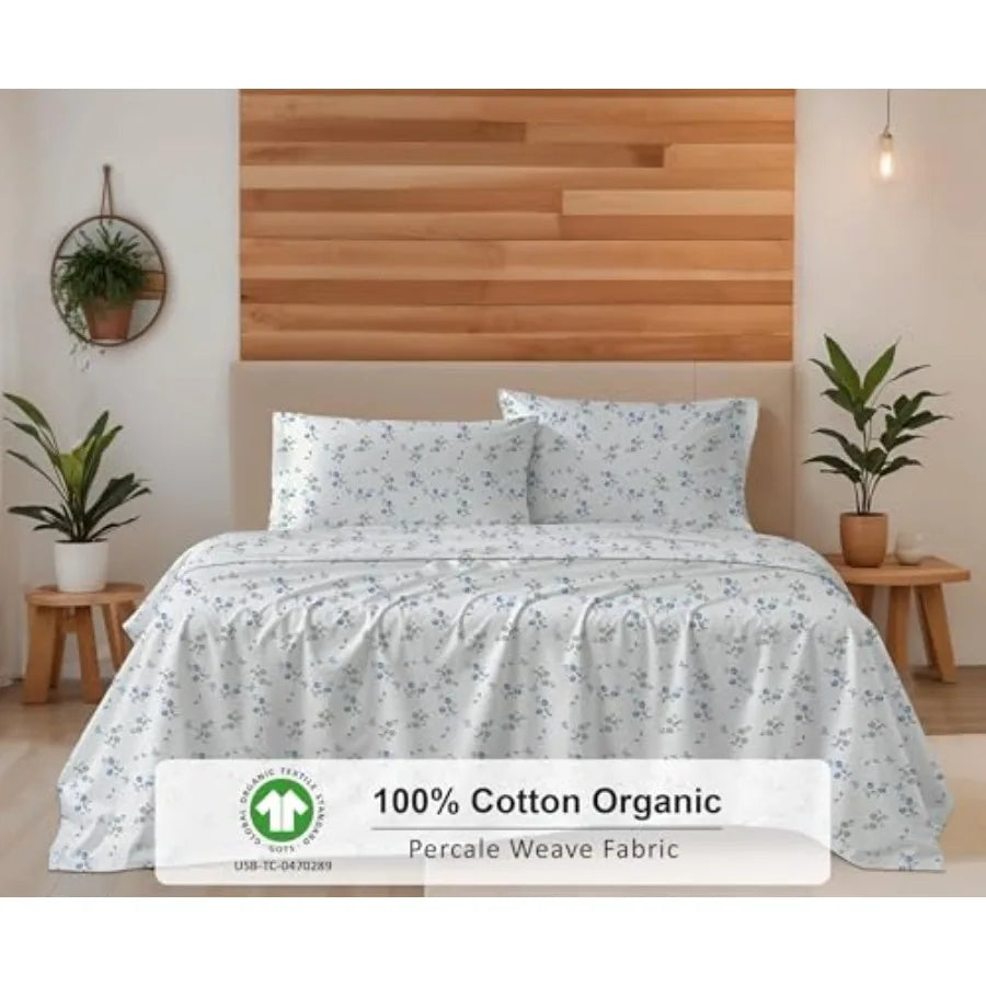 Butter Flight - Crisp Cooling 100% Organic Cotton Percale Sheet Set