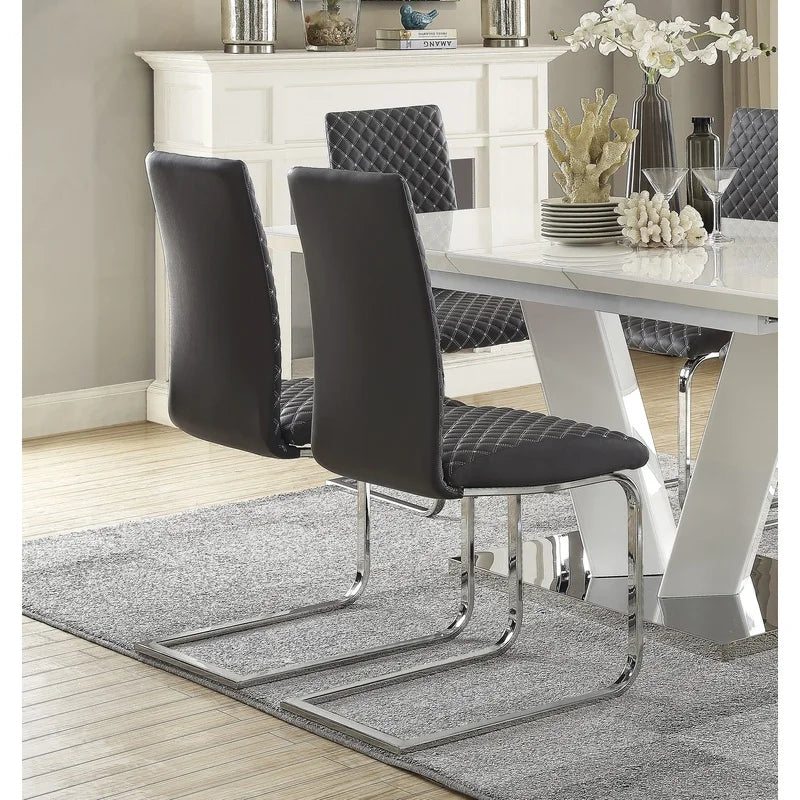 White High Gloss 7-Piece Dining Set with Extendable Table