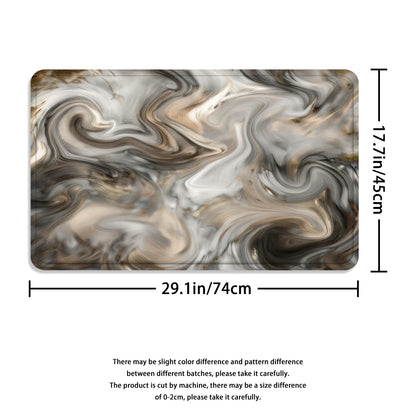 4 Pcs/Set Brown Marble Swirl Shower Curtain Bathroom Set