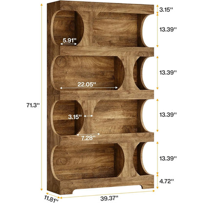 Modern 4-Tier Asymmetrical Bookshelf