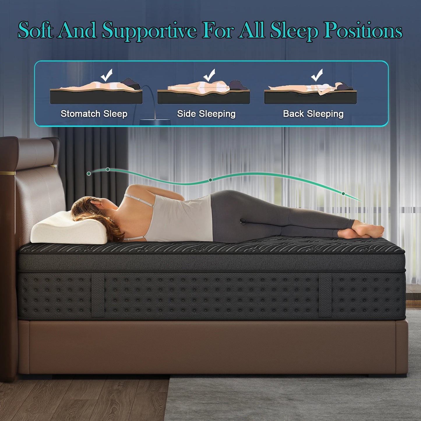 12/14 Inch Memory Foam Spring Mattress, Medium Firmness