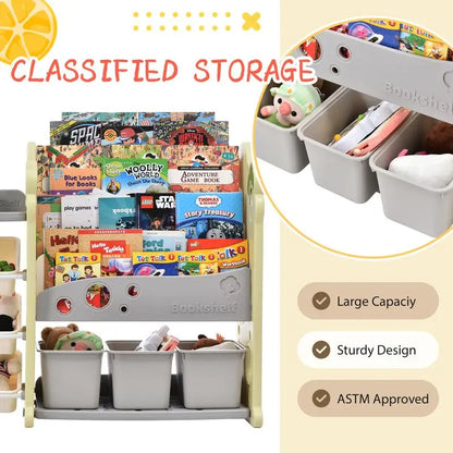 Multi-functional Toy Storage Organizer with 17 Bins and 5 Shelves