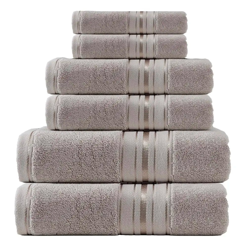 6 Piece Luxury Turkish Bathroom Towel set, 100% Cotton