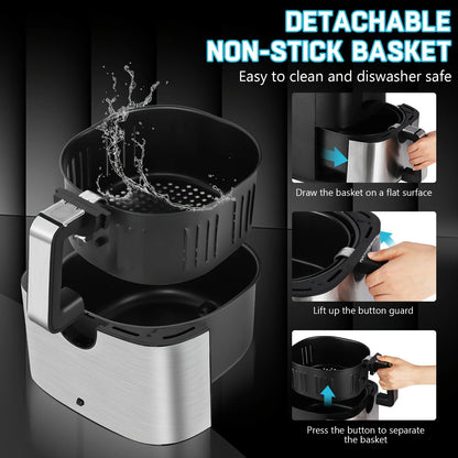 7QT Air Fryer Cooker w/ 8 Presets Menu & Digital Touch Screen